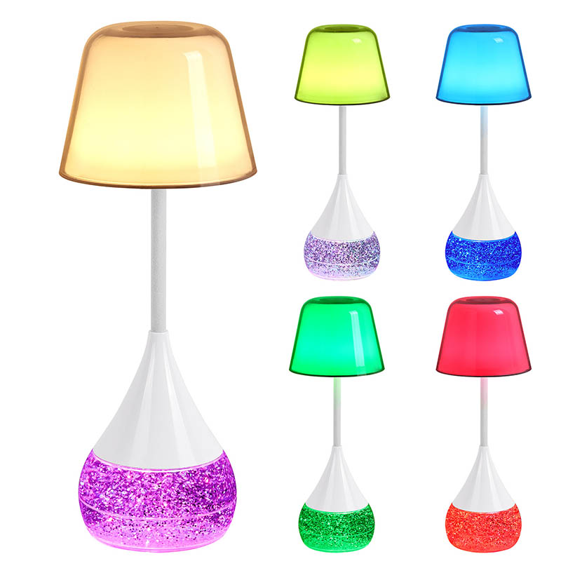 Lampu meja LED yang keanggunan dan inovasi dengan dasar glitter RGB