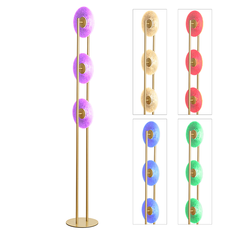 Lampu Lantai LED RGB Dengan 3 Cakram