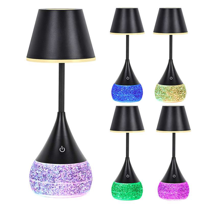 Lampu Meja Led LED Liquid dengan Bentuk Logam